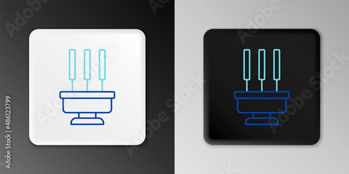 Line Burning aromatic incense sticks icon isolated on grey background. Colorful outline concept. Vector