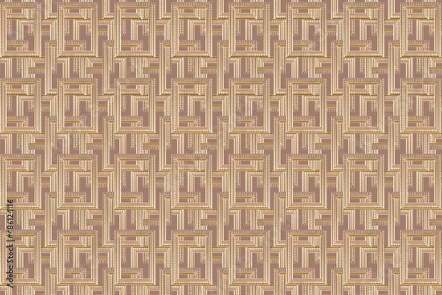 Abstract patterned background composed of golden photo frames