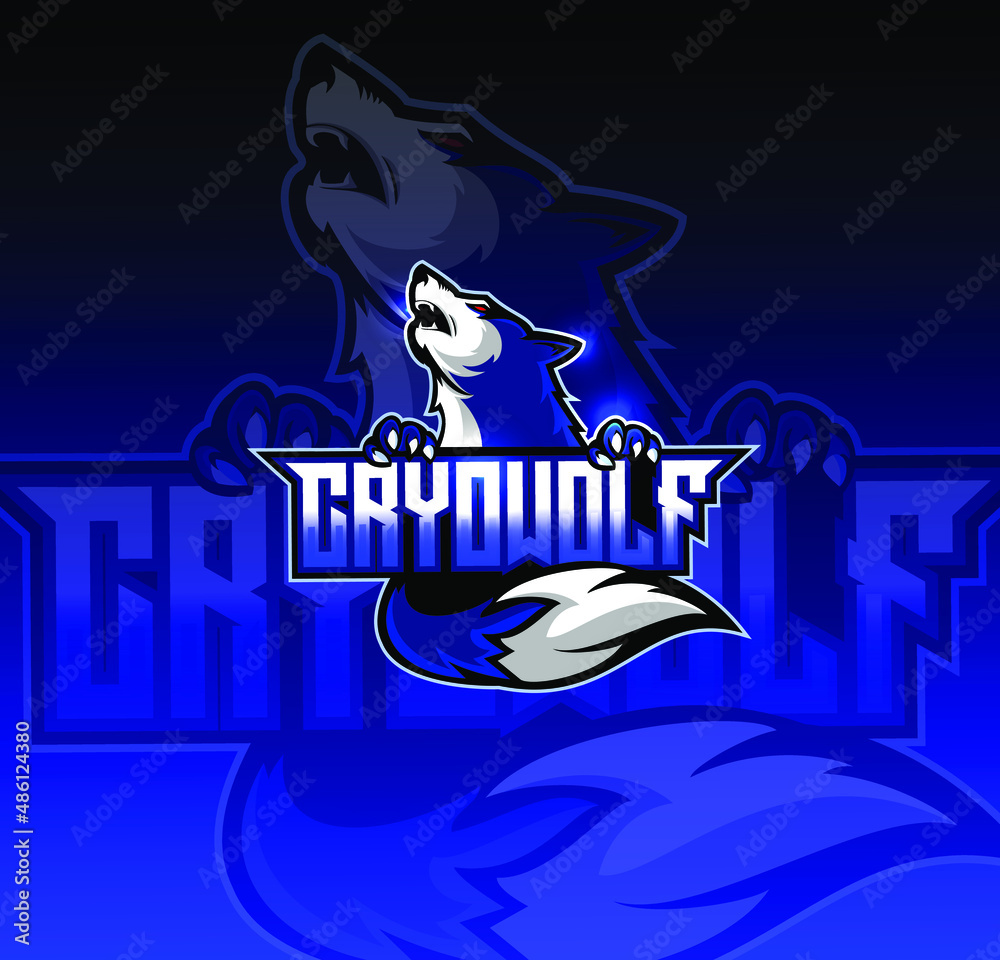 Fototapeta premium wolf mascot logo vector esport gaming logo
