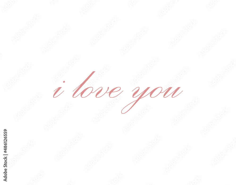 I love you, love card, Home wall decor, Love pink text, Wedding wall gift, Family wall decor, Christian banner, Valentine's wall gift, vector illustration	