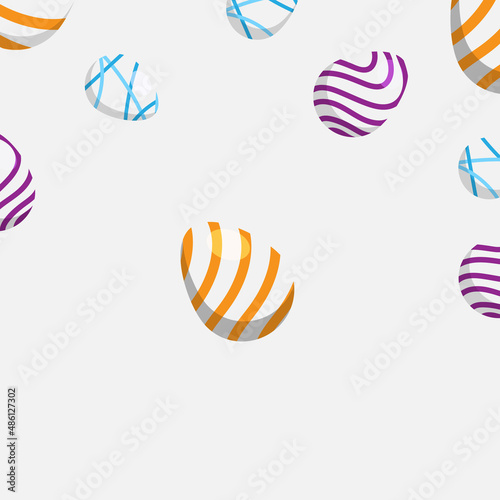A collection of Easter eggs.Big collection of eggs with different textures.Vector flat illustration