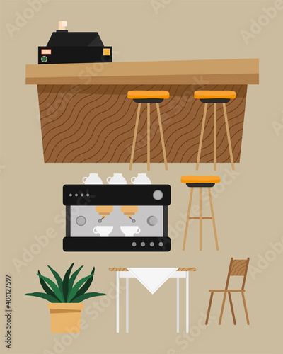 six coffee shop icons