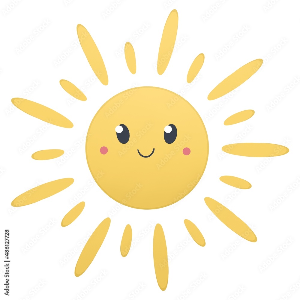 cute summer illustration for kids - smiling sun cute summer illustration for kids - smiling sun
