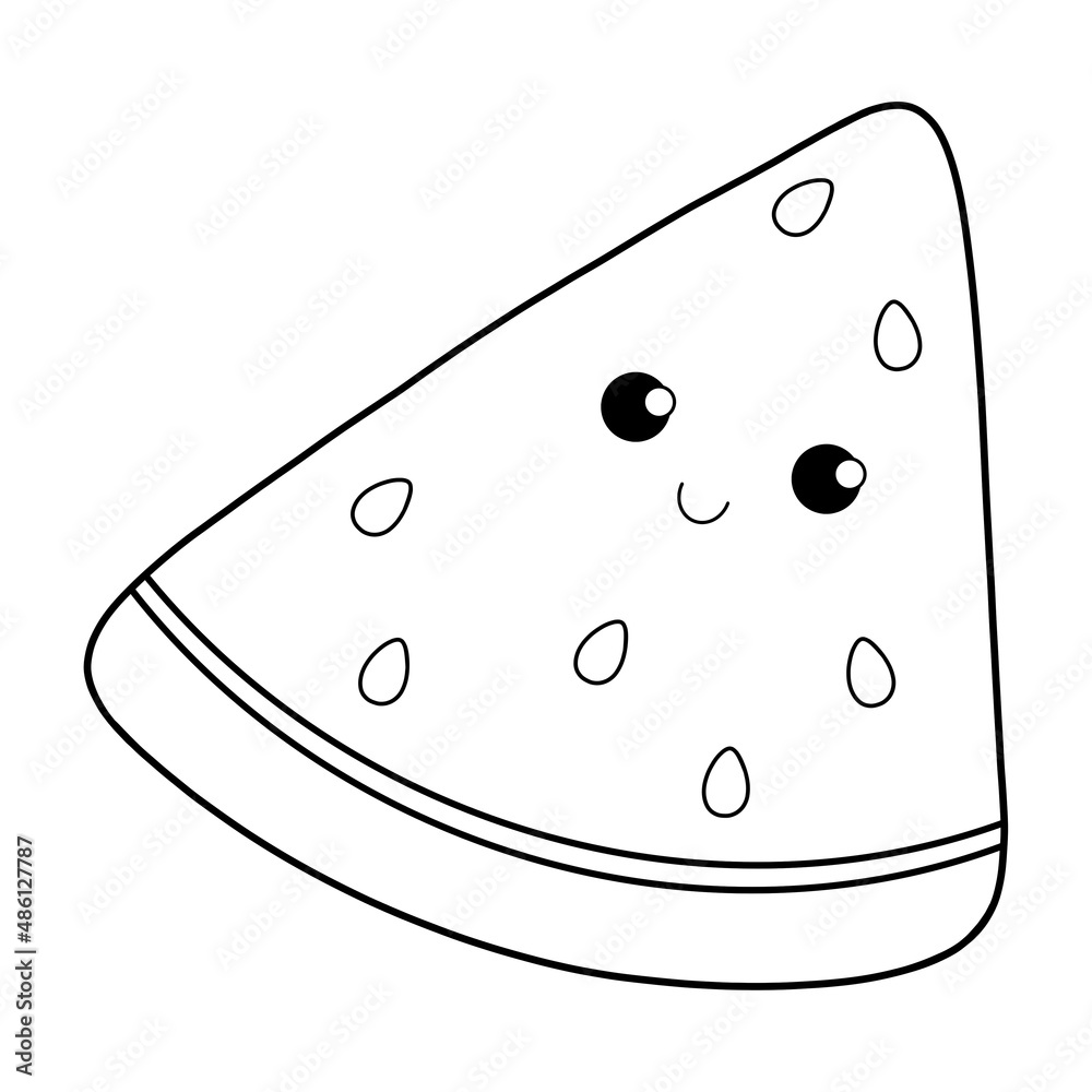 cute childish summer coloring page - smiling watermelon cute childish summer coloring page - smiling watermelon