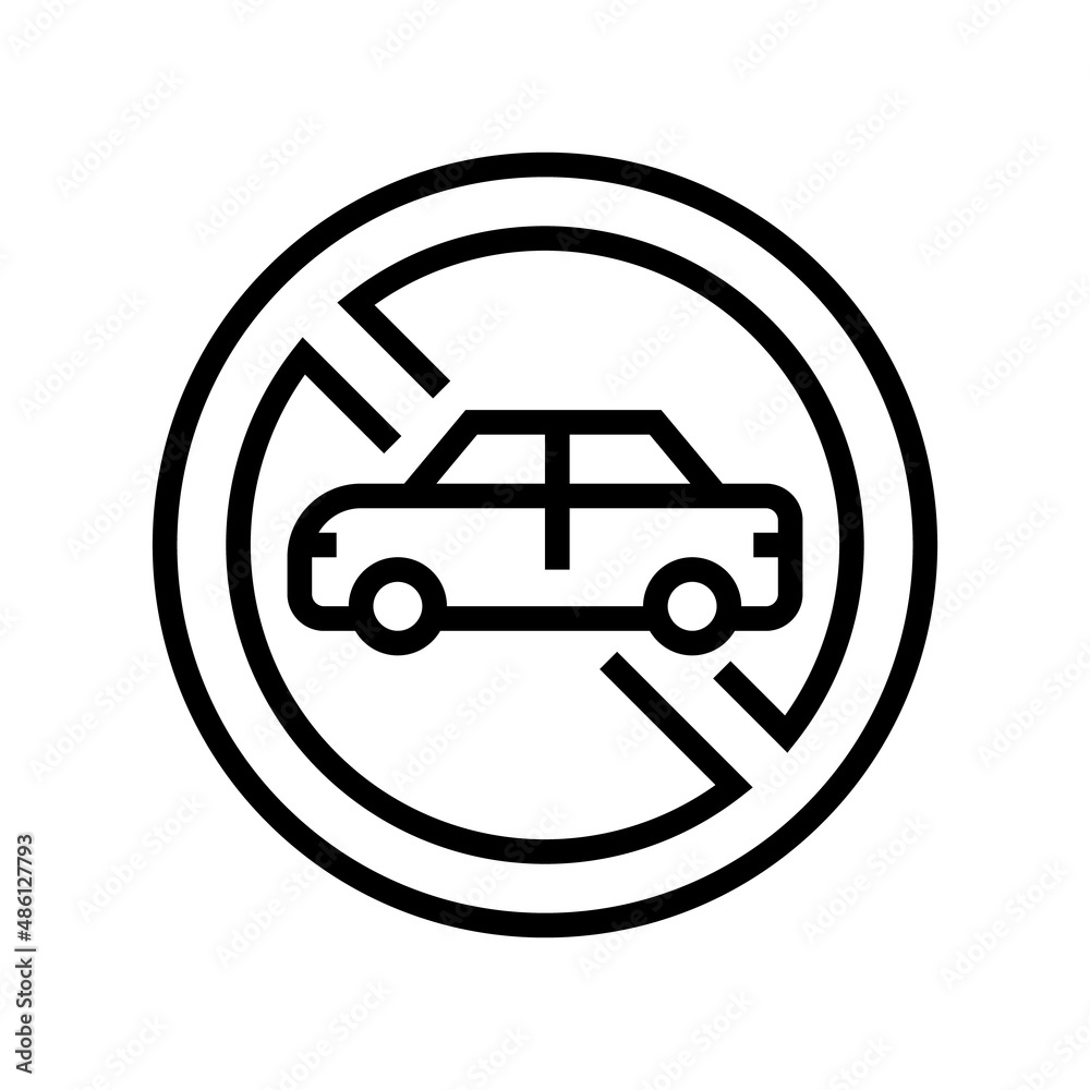 stop car line icon vector. stop car sign. isolated contour symbol black illustration stop car line icon vector. stop car sign. isolated contour symbol black illustration