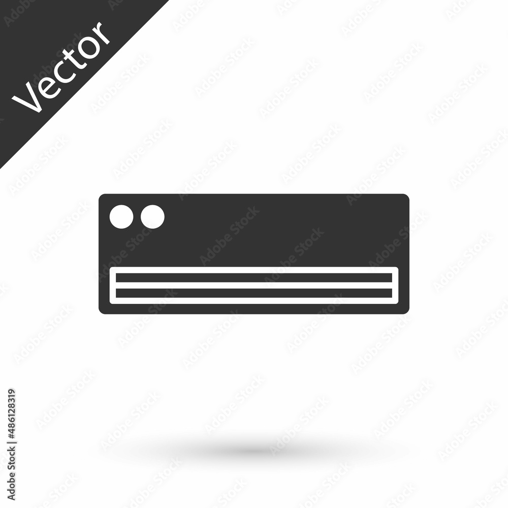 Grey Air conditioner icon isolated on white background. Split system air conditioning. Cool and cold climate control system. Vector Grey Air conditioner icon isolated on white background. Split system air conditioning. Cool and cold climate control system. Vector