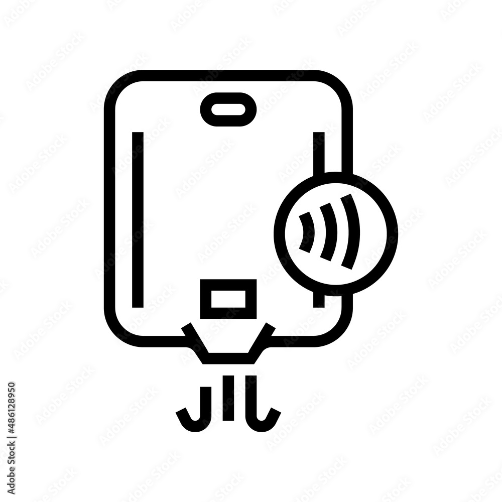 hand dryer contactless line icon vector. hand dryer contactless sign. isolated contour symbol black illustration hand dryer contactless line icon vector. hand dryer contactless sign. isolated contour symbol black illustration