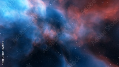 Fototapeta Naklejka Na Ścianę i Meble -  Beautiful nebula in cosmos far away 3d rendering	
