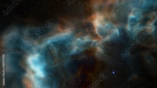 Beautiful nebula in cosmos far away 3d rendering   © ANDREI