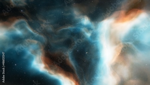 Beautiful nebula in cosmos far away 3d rendering   © ANDREI