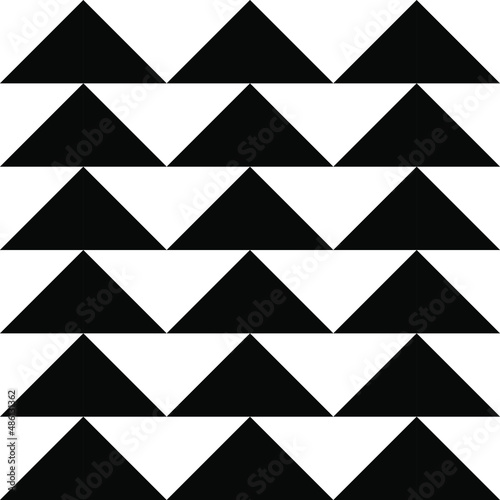 Black and white triangle seamless pattern background.
