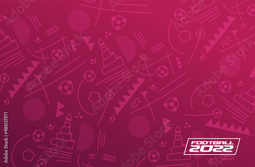 Qatar football 2022. ball graphic design vector illustration. Qatar stylish background gradient