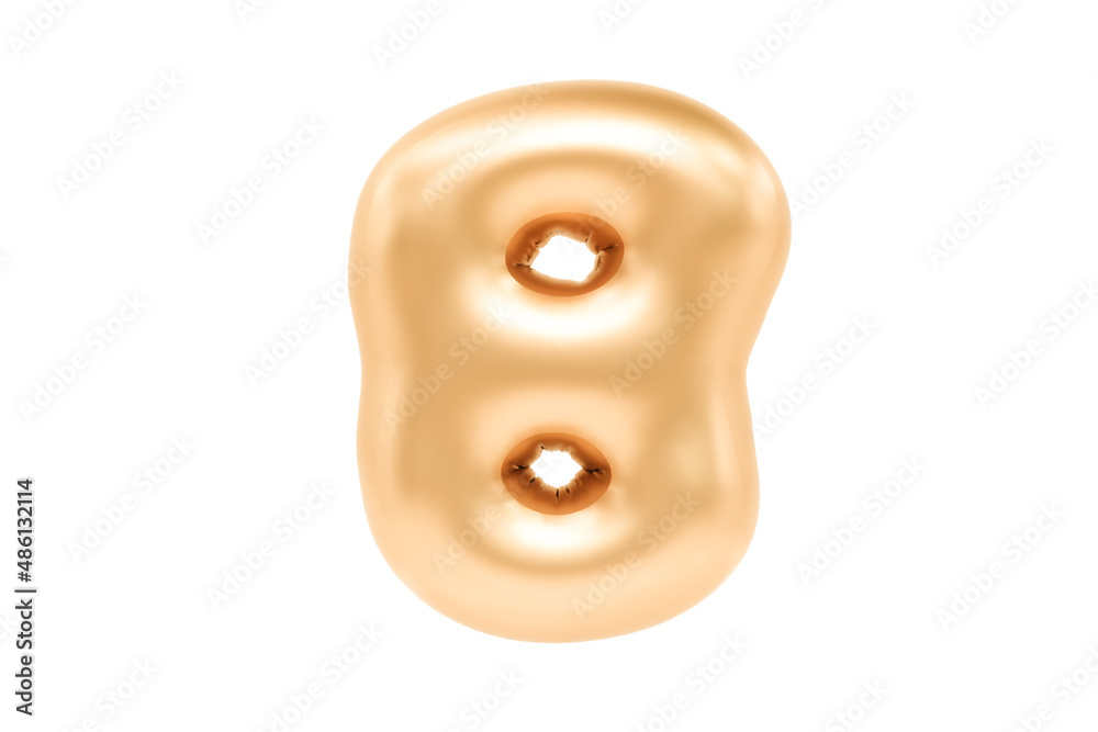 Golden metellic number 8 font made of realistic 3D helium balloon, Premium 3d illustration. Golden metellic number 8 font made of realistic 3D helium balloon, Premium 3d illustration.