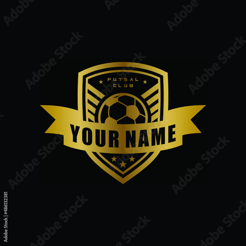 black and gold shield Football logo background 