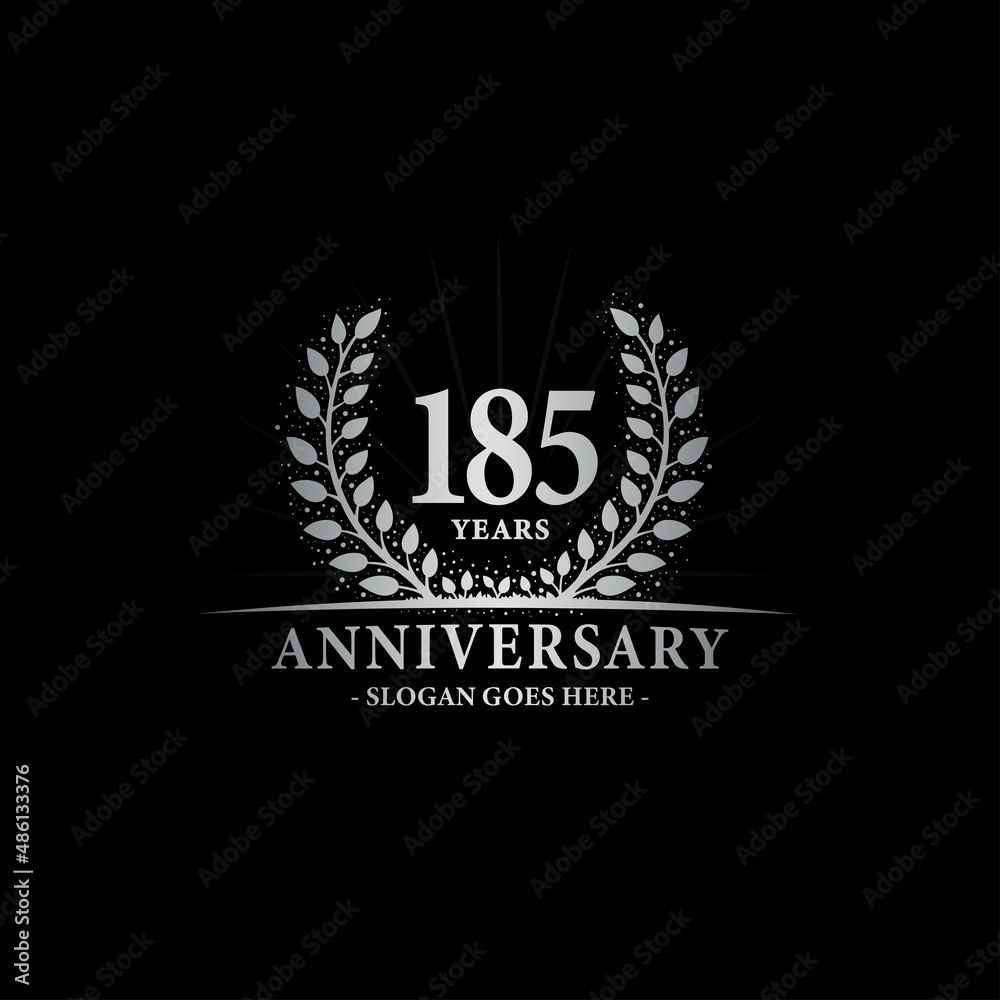 185 years anniversary logo. Vector and illustration.