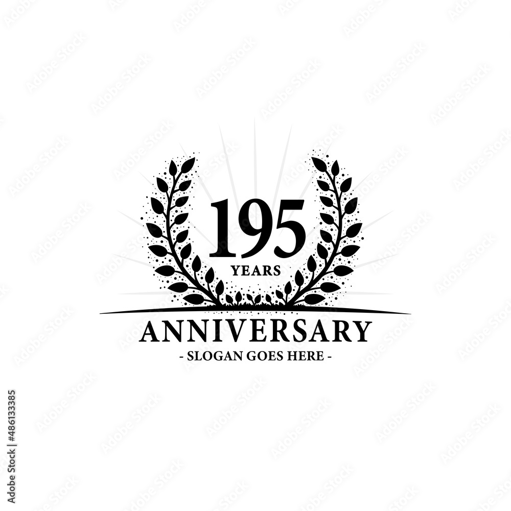 195 years anniversary logo. Vector and illustration. 195 years anniversary logo. Vector and illustration.