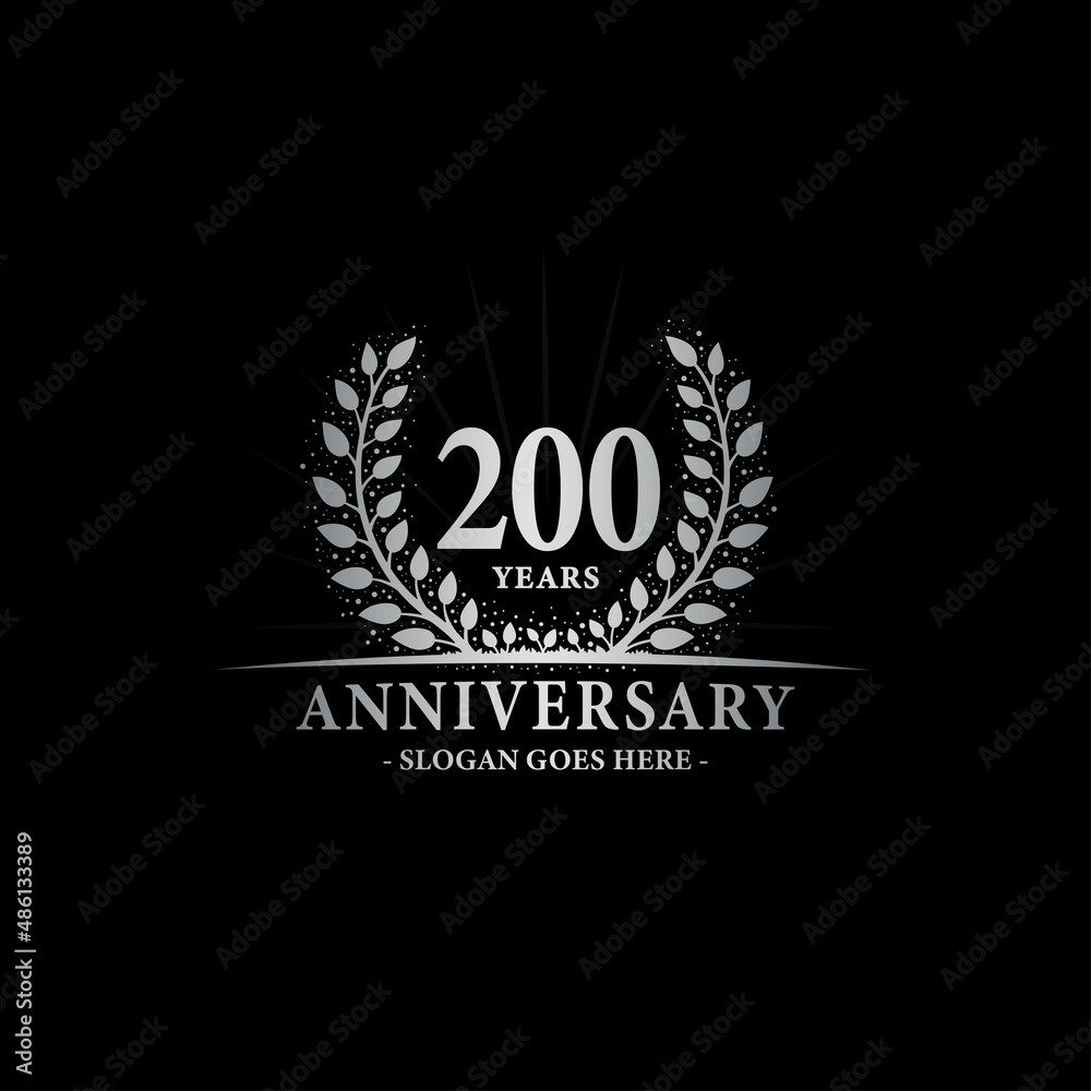 200 years anniversary logo. Vector and illustration.