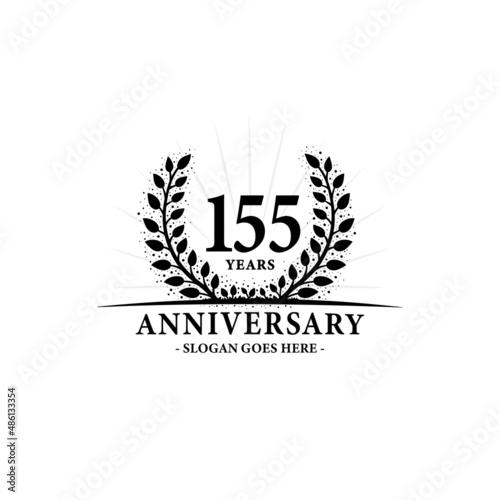 155 years anniversary logo. Vector and illustration.