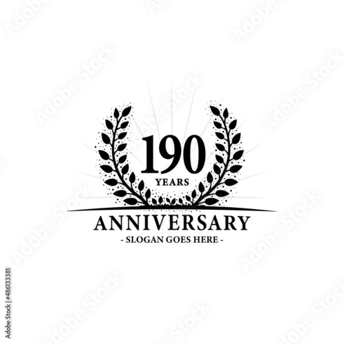 190 years anniversary logo. Vector and illustration.