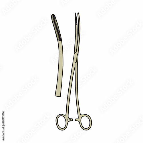 bozeman douglas forceps doodle icon, vector color line illustration