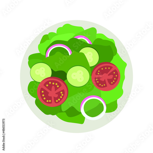 Salad emoji vector illustration tomato