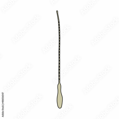 uterine sound forceps doodle icon, vector color line illustration