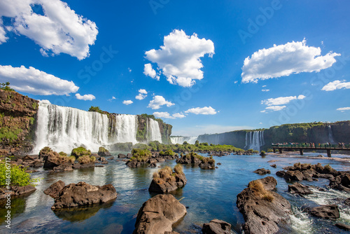 View of the Iguazu Falls, border between Brazil and Argentina.