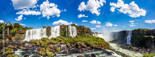 Panoramic view of the Iguazu Falls, border between Brazil and Argentina. photo