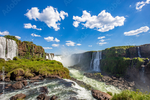 View of the Iguazu Falls, border between Brazil and Argentina. photo