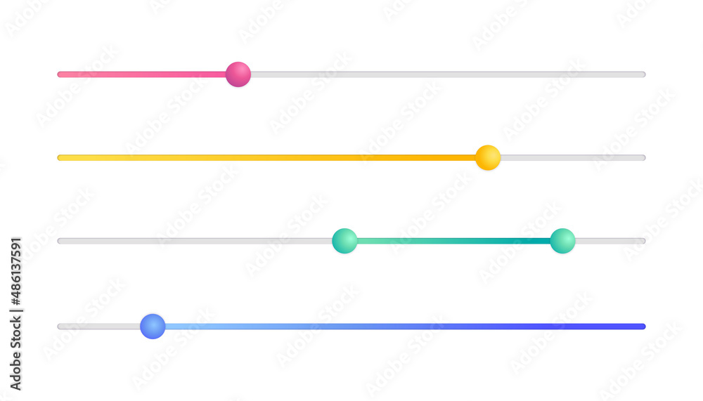Scrollbar colorful set. Modern design for your website. Vector