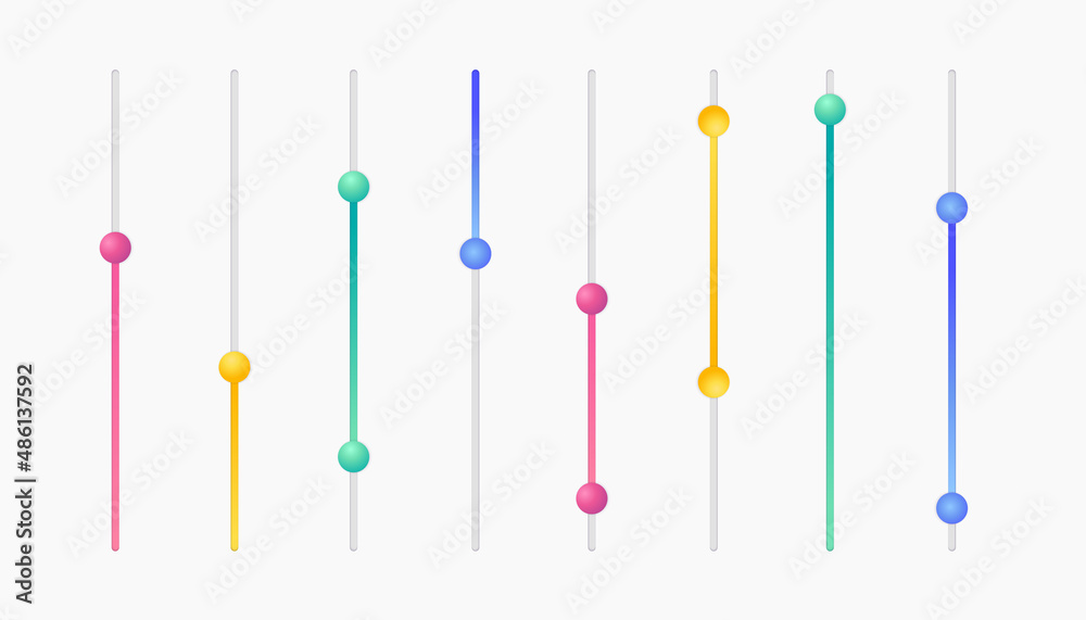 Scrollbar colorful set. Modern design for your website. Vector
