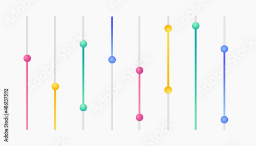 Scrollbar colorful set. Modern design for your website. Vector illustration isolated on white background ﻿