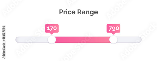 Price Range Filter in modern style for your ui ux design. Vector illustration