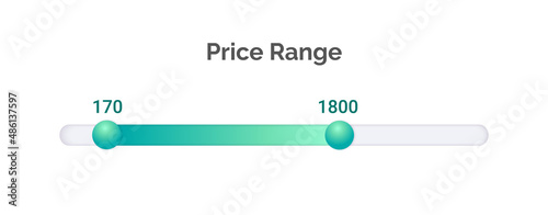 Price Range Filter in modern style for your ui ux design. Vector illustration