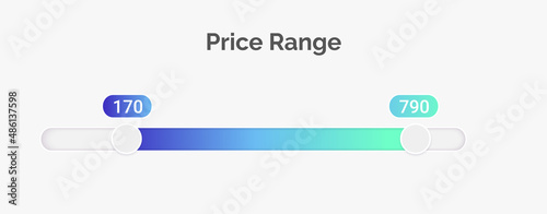 Price Range Filter in modern style for your ui ux design. Vector illustration