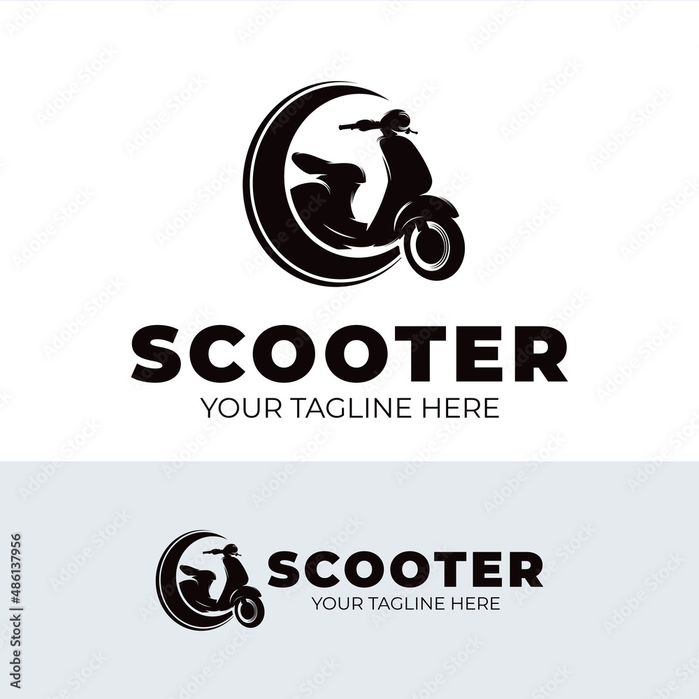 Classic scooter logo design template Stock Vector Adobe Stock