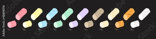 Pieces of chalk Icon design, colorful chalk. Broken chalk icon. Draw a picture on the blackboard.	