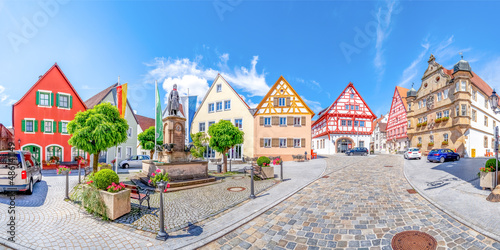Marktplatz, Panorama, Wolframs Eschenbach, Bayern, Deutschland 