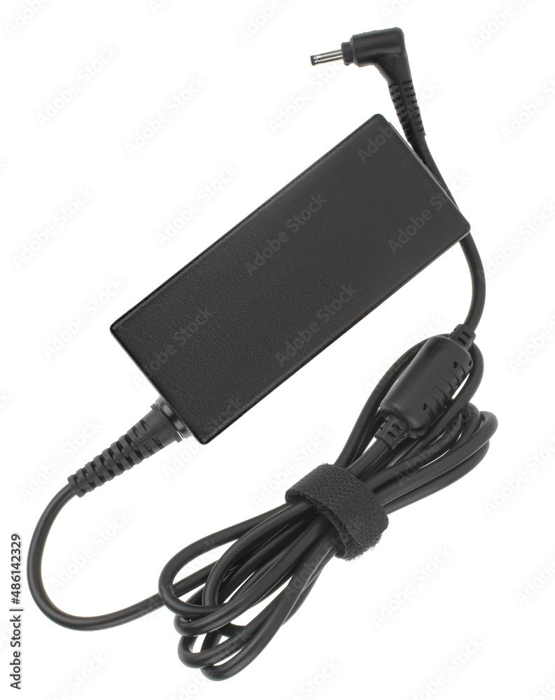 laptop power supply, computer components, on a white background laptop power supply, computer components, on a white background