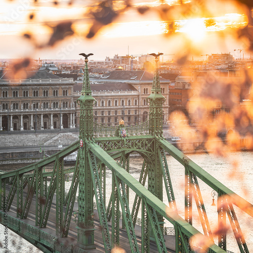 Liberty Bridge in Budapest,...