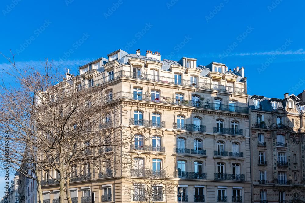 Paris, beautiful building, boulevard Ledru-Rollin in the 11th arrondissement
