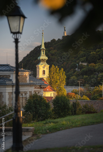 View on a medieval temple a...