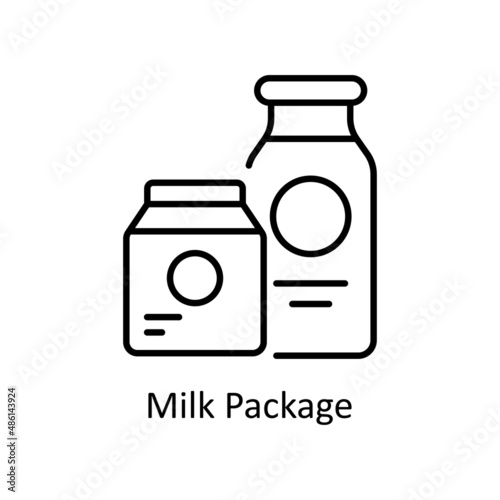 Milk Package vector Outline icon for web isolated on white background EPS 10 file