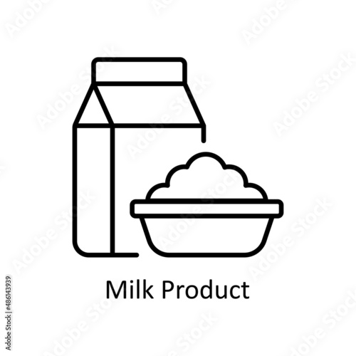 Milk Product vector Outline icon for web isolated on white background EPS 10 file