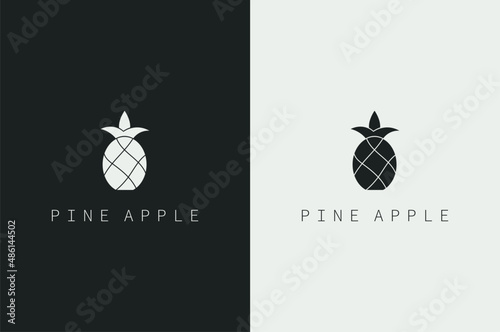 Minimal Creative Pineapple logo, Pine logo