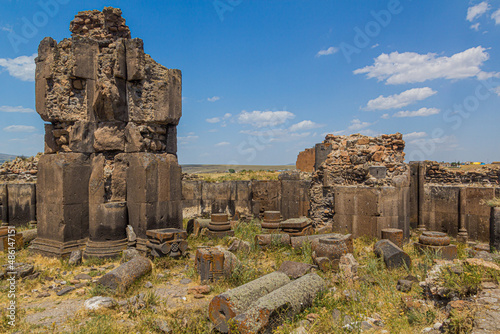 King Gagik's church of St Gregory ruins in the ancient city Ani, Turkey photo