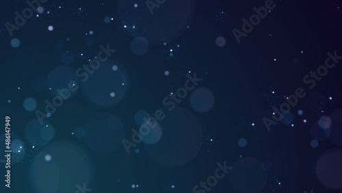 Abstract bokeh dark blue background. Luxary dark backtop with defocused glowing dots. Blurred glitter mutilated blinking stars and sparks. 3d rendering.