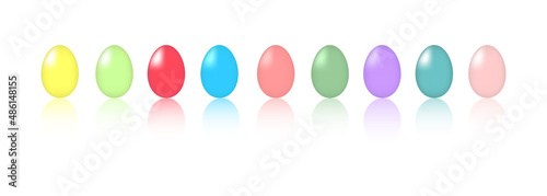 Obraz na płótnie Easter Eggs. Rainbow colored three-dimensional isolated vector illustrations on white background w salonie