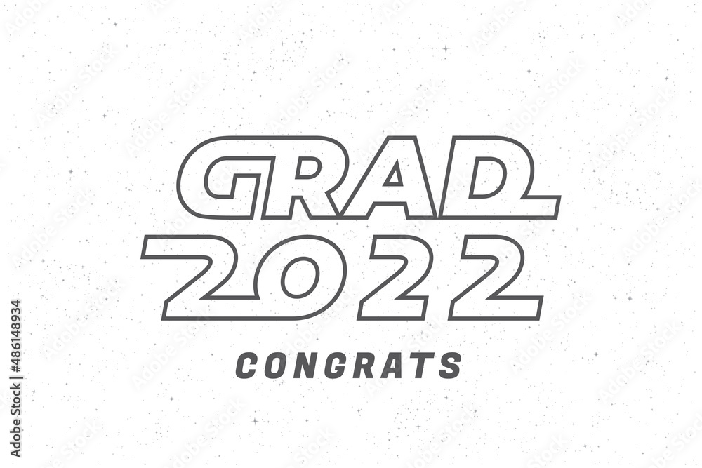 Grad 2022 Italic Capitals Logo and Congrats Lettering Graduation Future ...