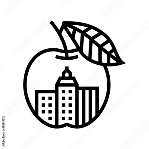 nyc big apple line icon vector. nyc big apple sign. isolated contour symbol black illustration